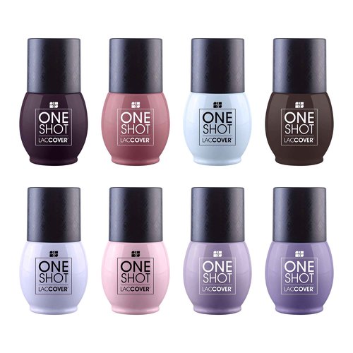 LACCOVER ONE SHOT - NAIL POLISH GEL SET WINTER COLLECTION, 8 COLORS, 1/2 Fl Oz each one, by NAIL FACTORY