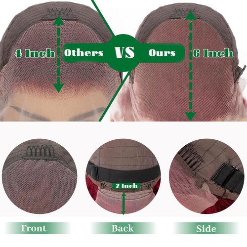 99J Burgundy Wig Human Hair 13x6 Body Wave Lace Front Wigs Human Hair 180% Density 99j Burgundy Lace Front Wigs Red Wine Glueless Wigs Pre Plucked for Women 18 Inch