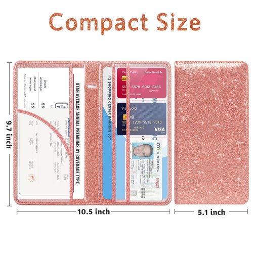 CoBak Car Registration and Insurance Holder - Vehicle Glove Box Car Organizer,Auto Truck Comparment Accessories Case with Magnetic Closure for Essential Document,Driver License,Cards