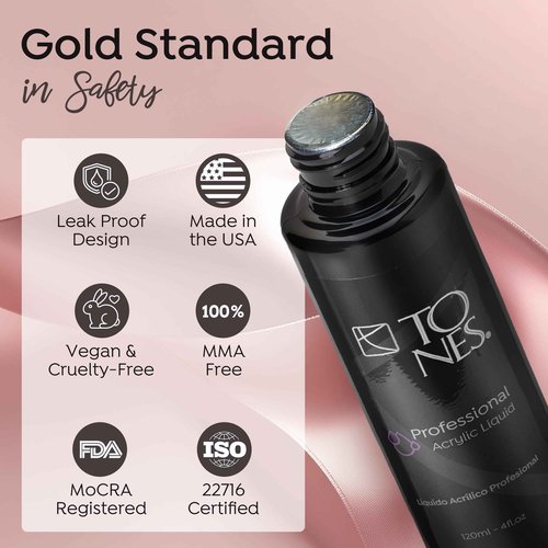 Tones Watermelon Scented EMA Monomer - Odor Neutralizing Acrylic Nail Liquid, Non-Yellowing, Superior Adhesion for Flawless Sets - MMA-Free - Made in USA (32 Fl Oz)