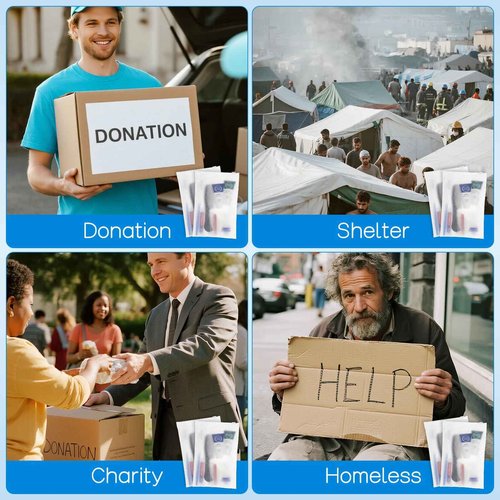 Toiletry Kits Travel Essentials Disposable Hygiene in Bulk, Trial Size Toiletries Supplies Individually Wrapped Traveling Personal Care Items, for Camping, Hotel, Homeless, Charity, 8-in-1 (60-Pack)