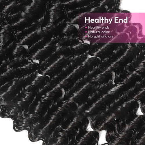 Bundles Human Hair Deep Wave 18 20 22Inch 12A Deep Curly Bundles Human Hair Extensions 100% Unprocessed 3 Bundle Brazilian Virgin Human Hair Extensions Wet and Wavy Double Weft Bundles Natural