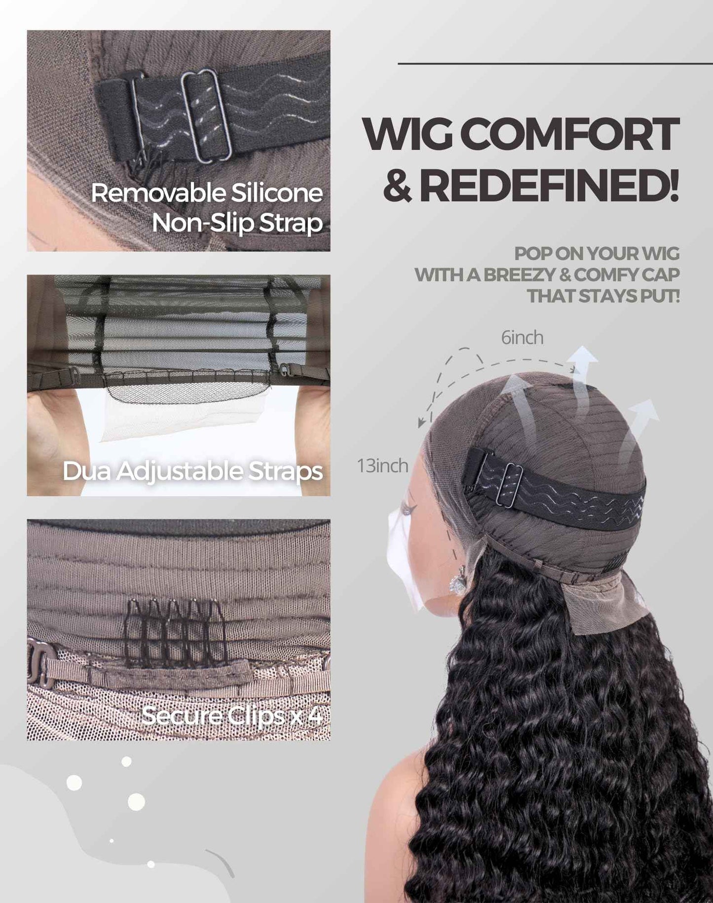 Gorpo 28 Inch Deep Wave Lace Front Wigs Human Hair, 13x6 HD Wet and Wavy Lace Front Wigs, Curly Human Hair Wig, 180 Density Deep Wave Wig, Pre Plucked & Glueless, Natural Color