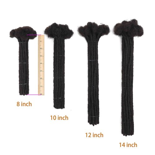0.4cm Width Loc Extensions Human Hair, Thin Dreadlock Extensions 10 Inches 60 Strands Soft and Thin Dreadlock Extensions Human Hair(Natural Black 10Inch)