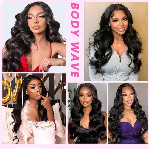 Body Wave Bundles Human Hair 18 20 22 24 Inch 12a Human Hair Bundles 100% Unprocessed Brazilian Raw Virgin Hair Extensions 4 bundles Natural Black