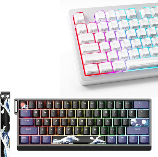 XVX H61 Wired Aluminum Gaming Keyboard and Crystal Jelly Keycaps