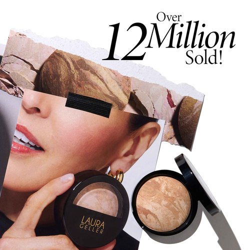 LAURA GELLER Baked Starter Kit Tuscan Dreams - Baked Balance-n-Brighten Powder Foundation + Retractable Angled Kabuki Brush + Best of the Best Palette, Tuscan Dreams medium