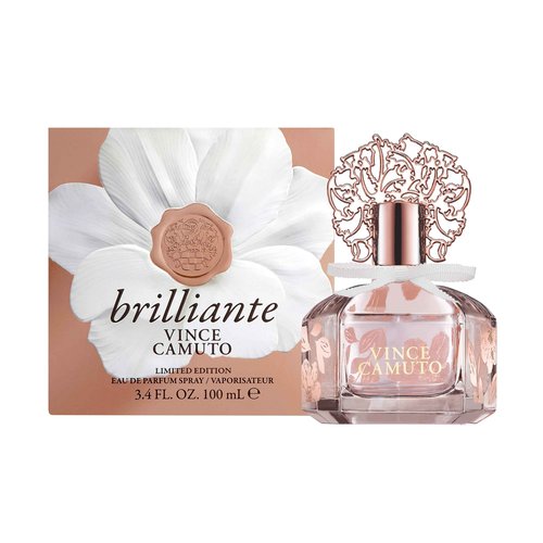 Vince Camuto Brilliante Eau de Parfum Perfume for Women, Sparkling White Floriental Fragrance, Notes of Gardenia Petals, Jasmine Sambac & Cashmere Woods, Long-Lasting Feminine Scent, 3.4 Fl Oz