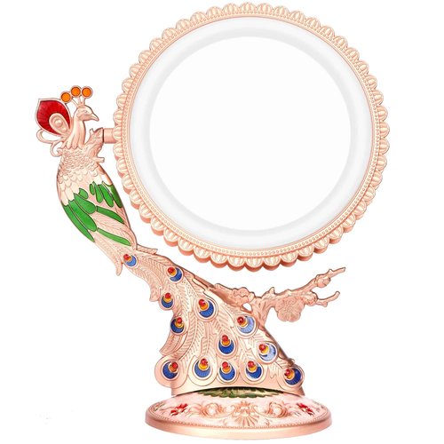 Makeup Mirror with Lights and 1X/7X Magnification, Phoenix Hand Crafted Baroque Style Vanity Mirror, Gifts for Women Her Anniversary Birthday Gifts for Women, Aethetic Home Decor (Rose Gold Phoenix)
