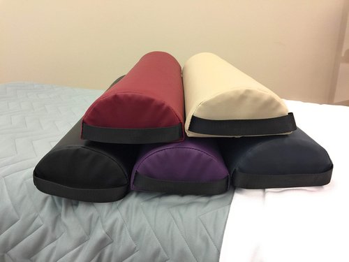 NRG Half Round Massage Bolster - Durable Massage/Spa Table Pillow Cushion - Positioning Bolster with Carrying Strap - CFC Free Foam, NaturSoft Vinyl Cover - 3 x 6 x 26 Inches - Color: Black