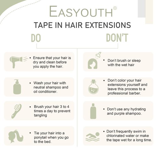 Easyouth 22 Inch Curly Tape in Hair Extensions Real Human Hair Tape in Extensions Black Human Hair Natural Tapes on Human Hair Extension 20Pcs 50g