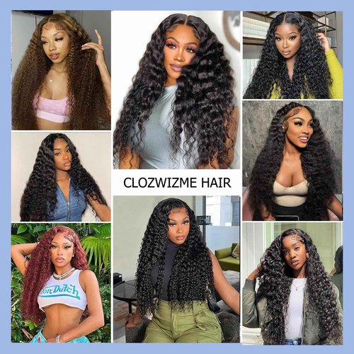 Deep Wave Human Hair Bundles 20 22 24 Inch Deep Curly Bundles Human Hair 12A Unprocessed Brazilian Virgin Weave 3 Bundles Real Human Hair Extensions 1B Bundles for Women