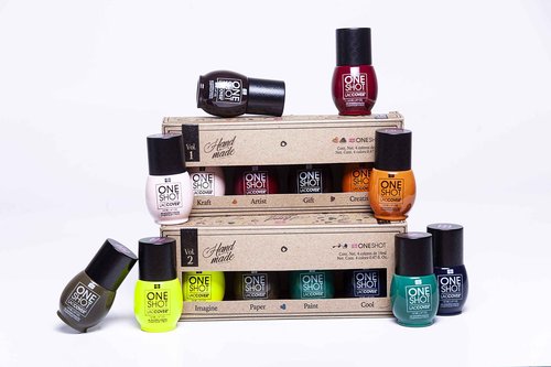 LACCOVER ONE SHOT - NAIL POLISH GEL SET HANDMADE COLLECTION, 8 COLORS, 1/2 Fl Oz each one, by NAIL FACTORY