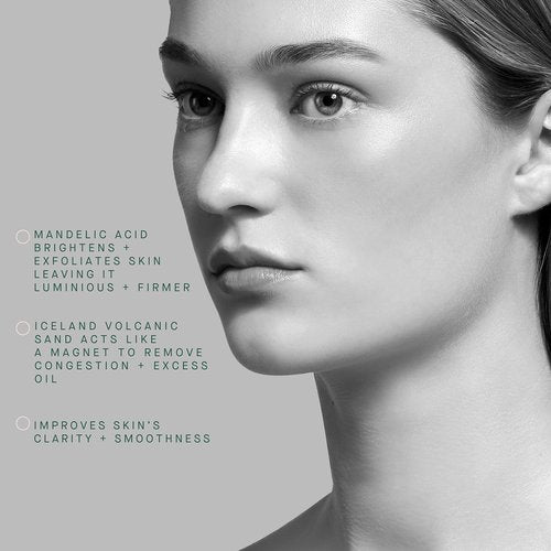 ARCONA Magic Black Ice - Icelandic Volcanic Sand, Black Lava, Charcoal and Mandelic Acid Exfoliate, Purify, Brighten and Decongests Skin - 2 oz. Made In The USA