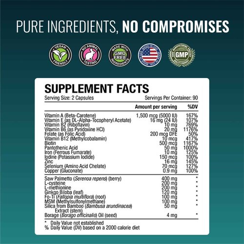 Approved Science Hairprin - Promote Hair Regrowth and Help Boost Scalp Circulation - 180 Vegan Friendly Capsules