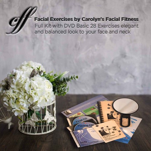 Facial Exercises by Carolyn's Facial Fitness - Full Kit with DVD Basic 28 Exercises Elegant and Balanced Look to Your face and Neck