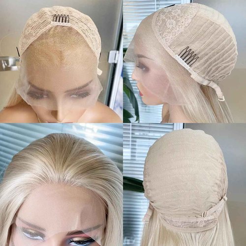 RONGDUOYI Afro Curly Synthetic Lace Front Wigs for Women Bright Yellow Long Curly Wig with Free Part 24Inch Daily Use Cosplay Party Wig
