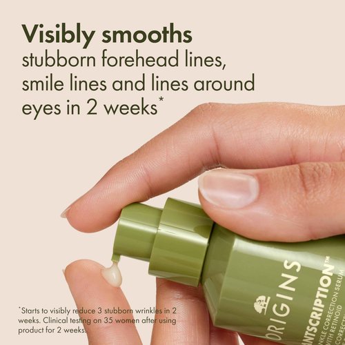 Origins Plantscription Anti-Aging Serum with Retinoid | Visibly Reduces Stubborn Wrinkles | With Retinoid & Peptide | Gentle Enough for First Time Retinoid Users | Travel Size, 1 Fl Oz