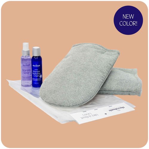 Therabath Hand ComforKit for Paraffin Wax Bath, Arthritis and Skin Therapy, Includes 2 Insulated Mitts, 100 Liners, 4 oz. Pre-Treatment Spray and Intensive Hydrating Cream, Home and Spa, Made in USA