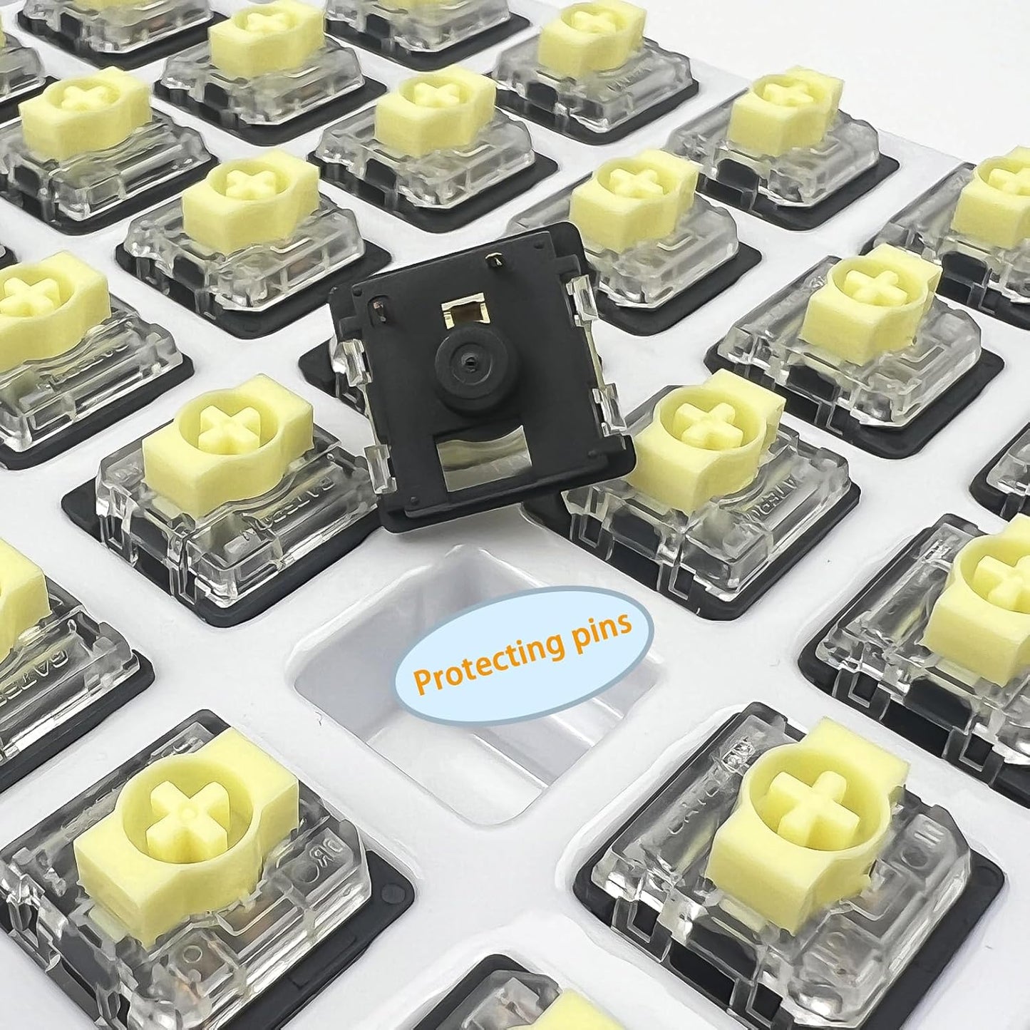 Zhouwang Gateron KS-33 Low Profile 2.0 Jade Tactile Keyboard Switches,Light Green 3-Pin 65gf RGB LED Factory Pre-lubed for MX Mechanical Keyboard(45Pcs)
