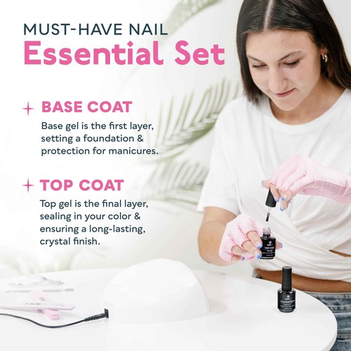 SUNUV SUN3 Professional UV Light for Nails with Top Coat Base Coat Set