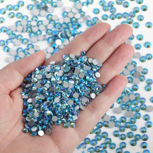 Beadsland Flatback Rhinestones Bulk,14400pcs Rhinestones for Nails Crafts Clothes DIY Decoration, Aquamarine AB, SS20, 4.6-4.8mm