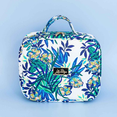 Lilly Pulitzer 4 Piece Travel Toiletry Bag, Cute Luggage Case for Adults, Zipper Pouch Set for Cosmetics, Small Pouch Bag for Supplies, Makeup or Toiletries (The Hottest Spot)