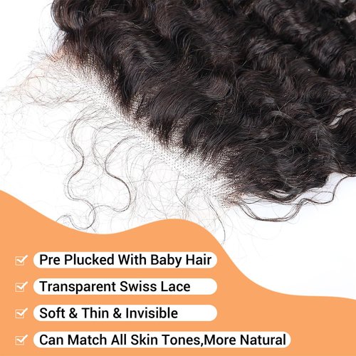 Hd Closure 5x5 Burmese Curly 22 Inch 5x5 Transparent Lace Closure 12A Virgin Remy Human Hair Closure Pre Plucked With Baby Hair Natural Black