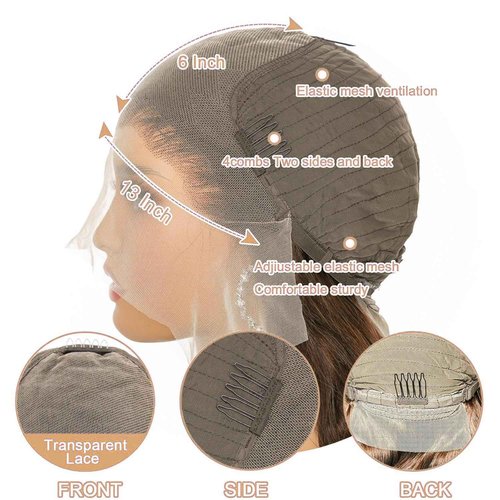 TESCOGOYS 4/27 Ombre Highlight 13x6 Lace Front Wig Human Hair 30inch Honey Blonde Deep Wave Lace Front Wigs Pre Plucked With Baby Hair 180% Density Curly Glueless Lace Front Wigs(30Inch)