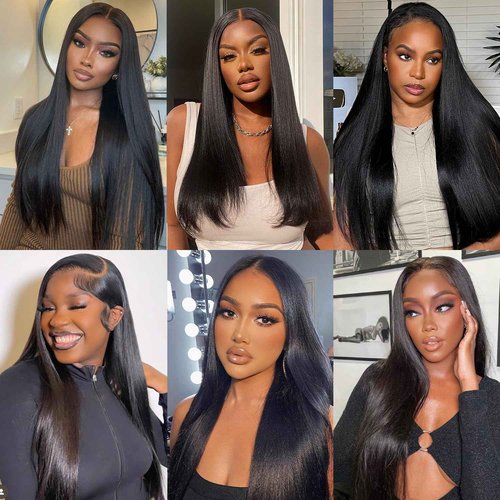 JOHLUA 13x6 Lace Front Wigs Human Hair Pre Plucked with Baby Hair 13X6 HD Lace Frontal Wig 180% Density Virgin Human Hair Straight Wigs for Women