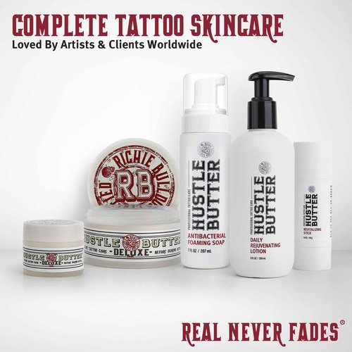 Hustle Butter Tattoo Aftercare Balm 5oz 2pack & Hustle Bubbles Tattoo Soap