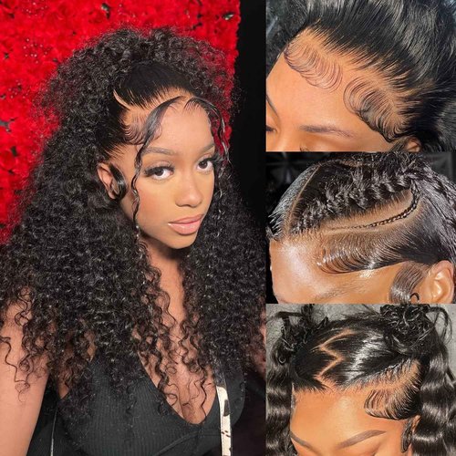 Misscity 13x6 Deep Wave Lace Front Wigs Human Hair 250 Density 18 Inch, Tangle Free, Shedding Free, Pre Plucked With Invisible Hairline, Full Volume Suitable For Daily Wear