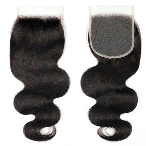 5x5 Transparent HD Lace Closure Body Wave Human Hair Pre Plucked Invisible Lace Closure Unprocessed Human Hair Invisible Knot Natural Black with Baby Hair(20Inch, Body Wave)