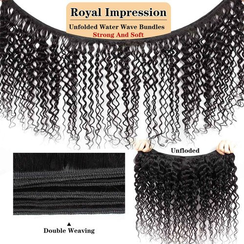 12A Water Wave Bundles Human Hair 28 Inch Full And Thick Single Bundle 100% Unprocessed Brazilian Virgin Hair Soft Water Curly Bundles Human Hair Weave Natural Color 1 Bundle100g/pc