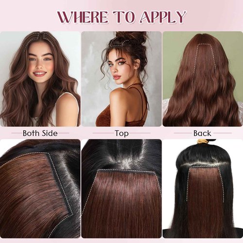 S-noilite 6Pcs Clip in Human Hair Extensions,Remy Single Clip in Hair Extensions 6Pcs 6clips Straight Seamless Hairpieces for Women 18Inch 44g #2PR6