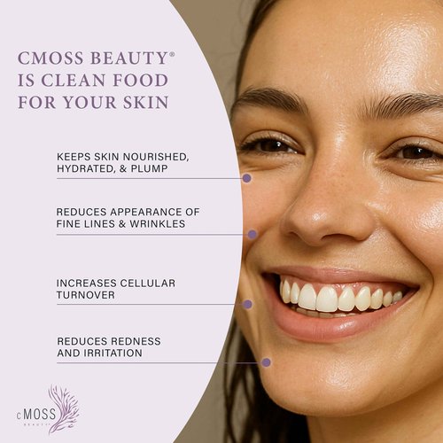 cMOSS BEAUTY Sea Moss Infused Pressed Serum Concentrate with Hyaluronic Acid, Oil-Free, Vegetable Ceramides, and Vitamins A,C,E to Plump and Tighten Skin