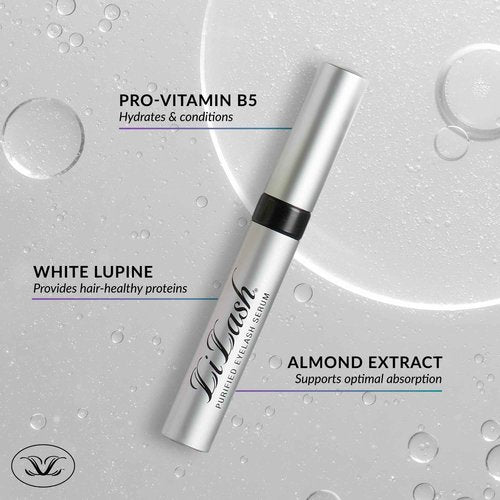 LiLash Purified Eyelash Serum to Grow Longer & Fuller-Looking Lashes - Eyelash Growth Enhancer, Safe for Use with Contacts, Lash Extensions, Sensitive Eyes - Vegan & Cruelty-free (2mL, 90-Day Supply)
