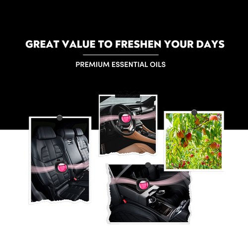 DRIVEJOY Car Air Freshener Vent Clips, 8PK, 6 Peach, 2 New Car Scent, Fresheners for Men Women, Up to 240 Days, Long Lasting Air Freshener, Odor Eliminator
