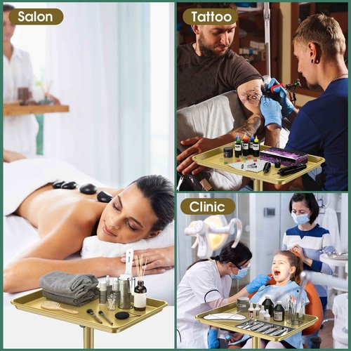 Salon Tray for Hair Stylist - Tattoo Tray Cart With Wheels, Rolling Trolley