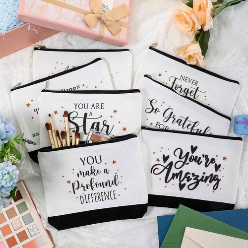 Abbylike 48 Pcs Christmas Thank You Canvas Tote Bags Employee Appreciation Gift for Women Teacher Coworker Staff Nurse(Mix)