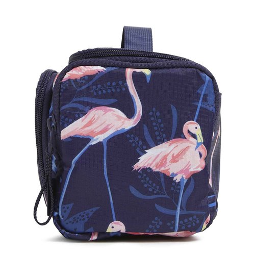 Vera Bradley Ripstop Large Travel Cosmetic Makeup Organizer Bag, Flamingo Party