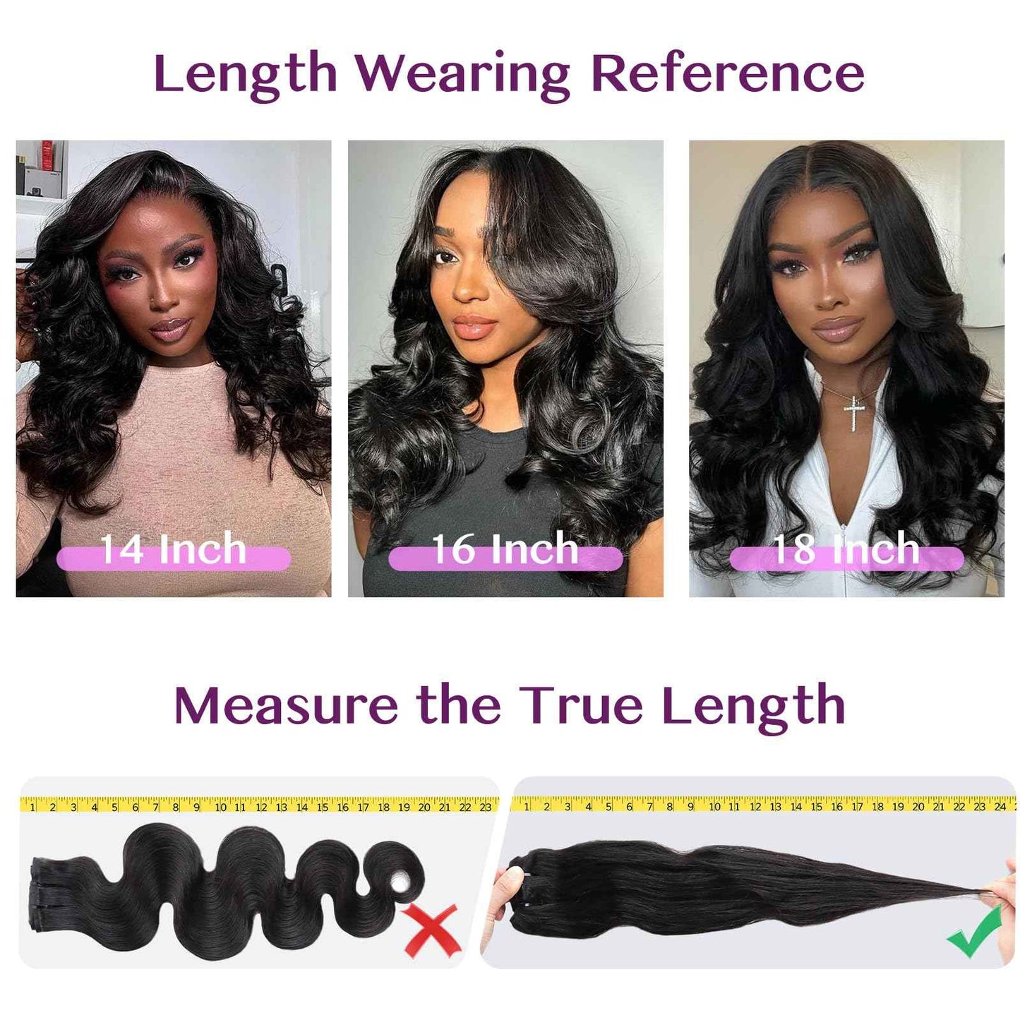IDN BEAUTY Genius Weft Body Wave Clip In Hair Extensions Human Hair For Black Girl Women, Virgin Hair Longer Lifespan, Invisible Seamless PU Weft Clip Ins, 16 Inch 110g 7Pcs Natural Black