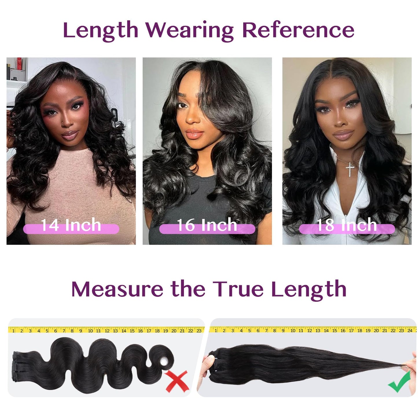IDN BEAUTY Genius Weft Body Wave Clip In Hair Extensions Human Hair For Black Girl Women, Virgin Hair Longer Lifespan, Invisible Seamless PU Weft Clip Ins, 14 Inch 100g 7Pcs Natural Black
