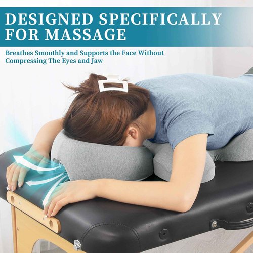 BALAPET Massage Face Down Pillow and Breast Pillow Set, Breathable Face Down Pillow for Sleeping with Memory Foam Support, Women's Massage Bolster Sleeping for Bed, SPA, Home