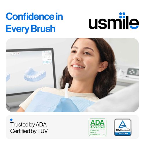 usmile P20 PRO Oscillating-Vibrating Electric Toothbrush, Electric Toothbrush for Adults, Rechargeable Travel Powered Toothbrush with Timer, 90-Day Battery Life