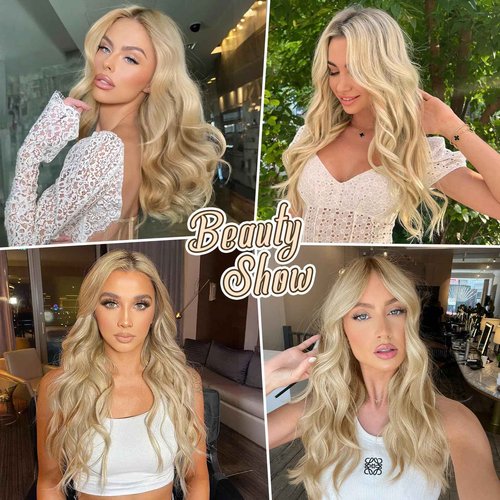 Tinashe Wire Hair Extensions Real Human Hair Straight Hair Extensions 18inch 90g Light Blonde Highlighted Golden Blonde Invisible Wire Fish Line Straight Human Hair Extension