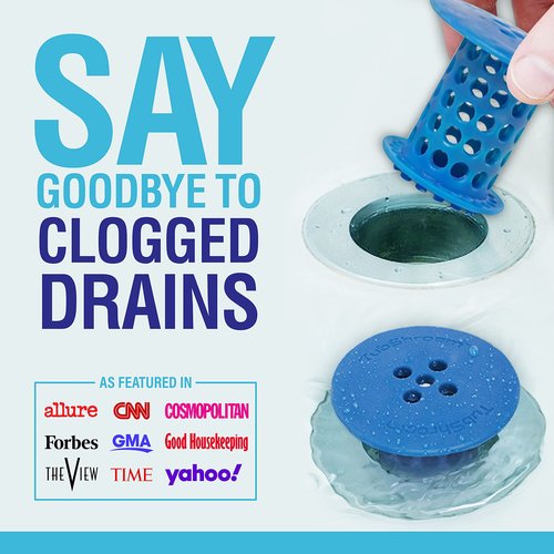 TubShroom Tub Drain Hair Catcher Strainer, Blue – Drain Protector and Hair Catcher for Bathroom Drains, Fits 1.5” – 1.75” Bathtub and Shower Tub Drains