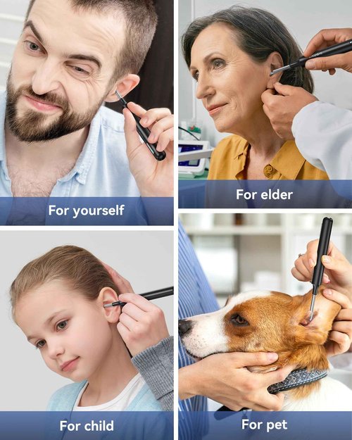 Electric Ear Wax Removal with 1080P Ear Camera, Water Powered Ear Cleaner with 4 Mode Settings, 10 Tips, Wireless Otoscope with 6 LED Lights, 8 PCS Earwax Removal Kit Set