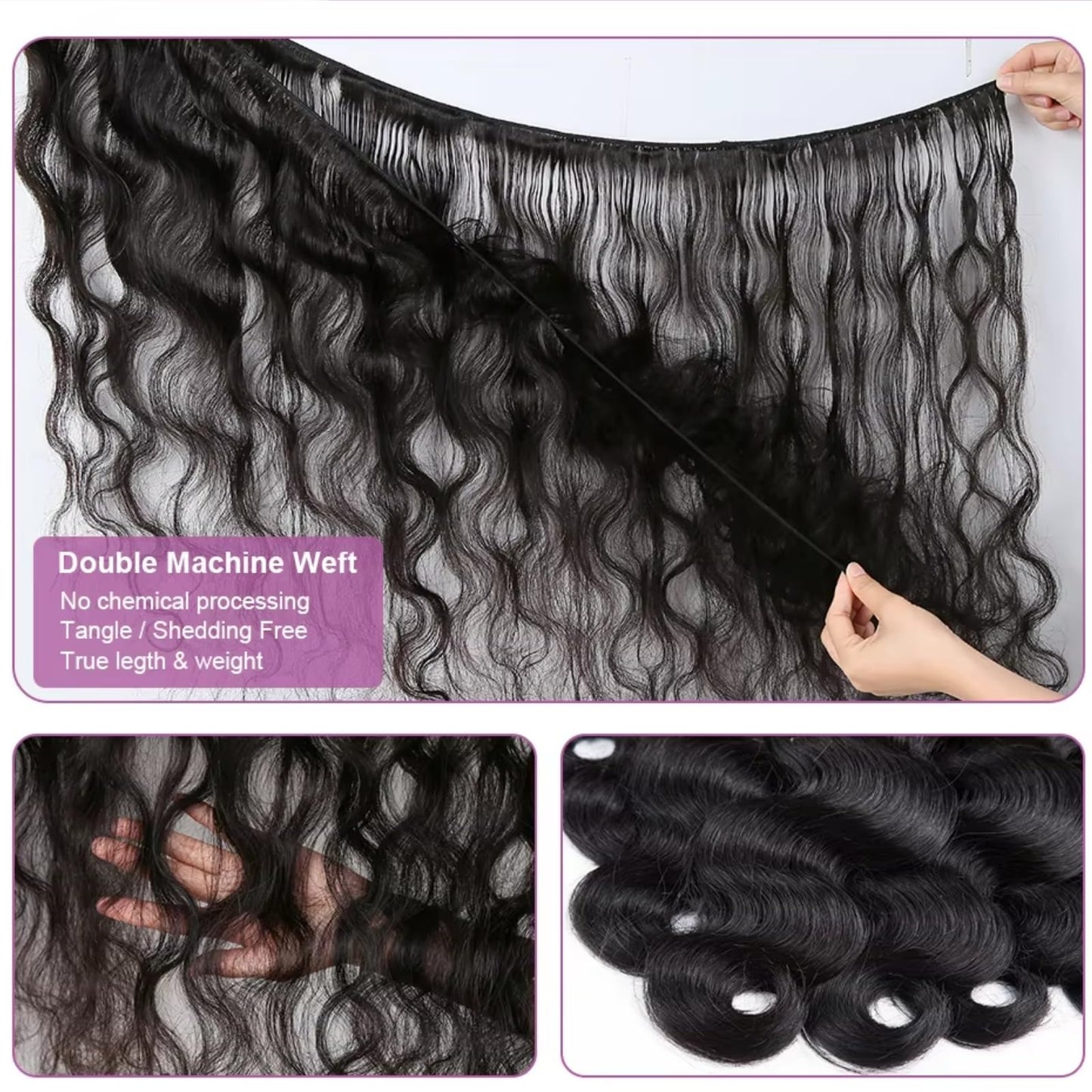 12A Human Hair Bundles 20 22 24 26 Inch Body Wave 100% Unprocessed Brazilian Virgin Hair 4 Bundles Deals Human Hair Extensions Quick Weave Human Hair Natural Black Color