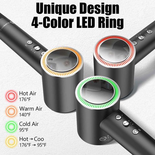 slopehill 110,000 RPM Professional Hair Dryer - 0.8lb Ultra-Lightweight, 2 Billion Ion Technology for 98% Frizz Reduction, AI Smart-Temp Control, Magnetic Attachments for All Hair Types